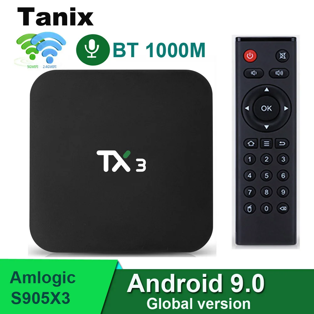 Tanix TX3 ТВ Box Android 9 0 Amlogic S905X3 4 ядра Гб оперативной памяти 32 встроенной 64GB 2 4G 5G Wi-Fi