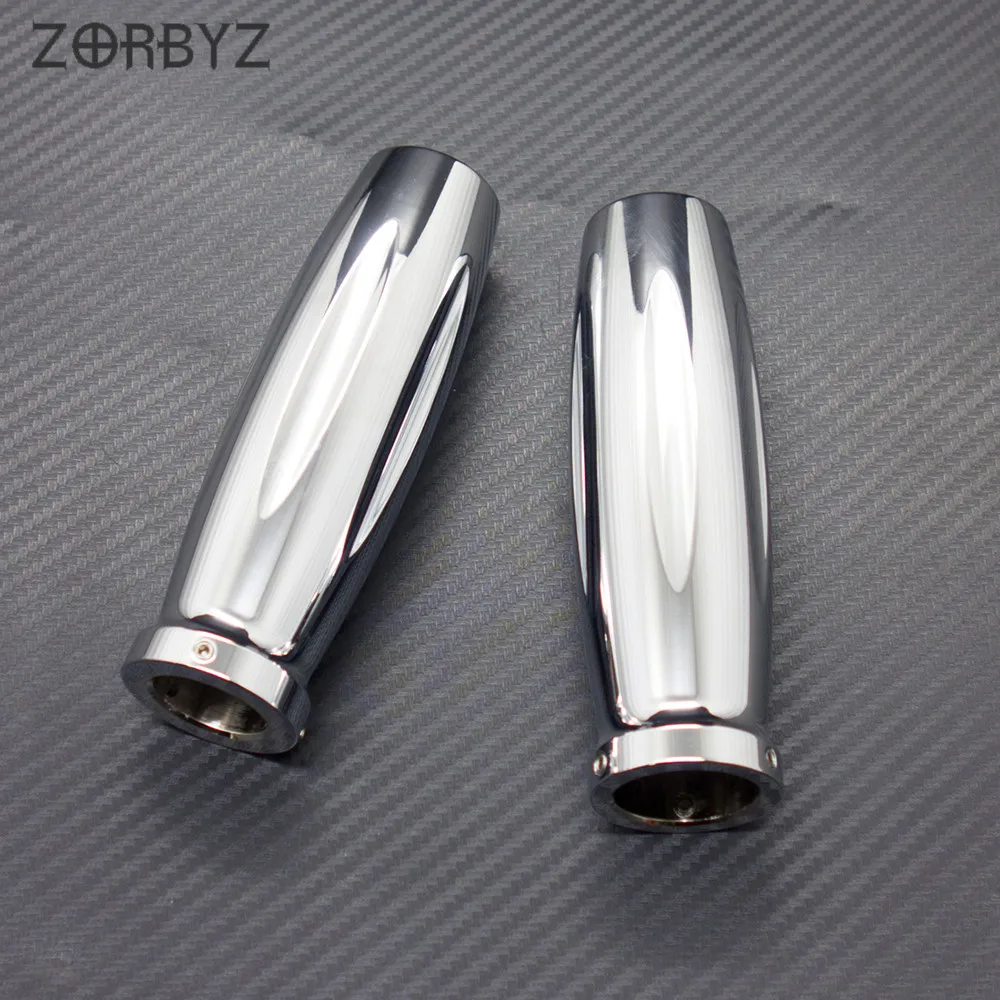 Ручки для мотоцикла ZORBYZ 7/8 дюйма 22 мм хромированные алюминиевые ручки с ЧПУ Harley