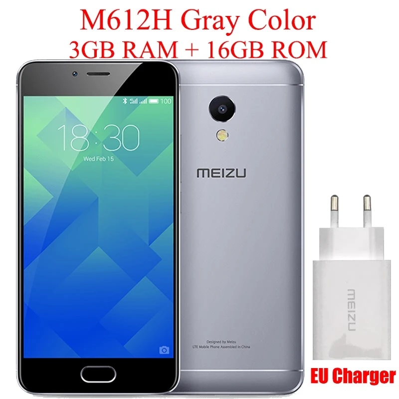 MEIZU M5S, Глобальная Прошивка, 4G LTE Мобильный Телефон, 3ГБ 16ГБ Восьмиядерный 5.2", Высокая Чёткость, Быстро Заряжающийся Мобильный Телефон, Отпечаток Пальца - Цвет: EU Gray 3G16G