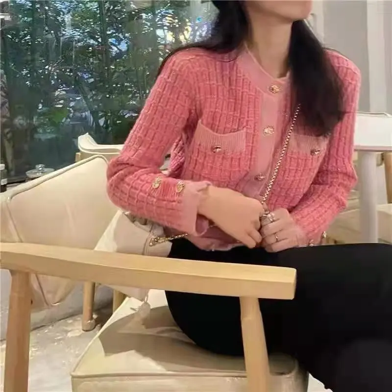 

Coat Women Casual Single Breasted Hooded Coat Fashion Patchwork Knitted Coat Sweater Fall Winter Vintage Button Cardigan Tops