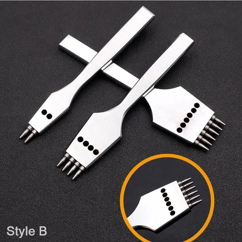 Кожевенное ремесло, черный, 2 + 4 + 6 Зубцов, расстояние 4 мм, шитье, строчка 1 мм, Круглый дырокол, острый резак для ремня, кошелька, обуви