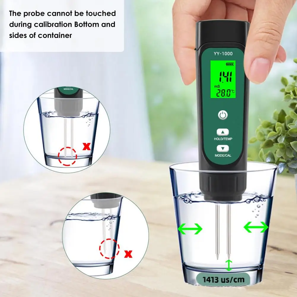 

3 In 1 Soil Meter EC Conductivity Temperature Humidity Soil Tester Garden Flowers Soil Moisture Sensor EC Monitor Detector