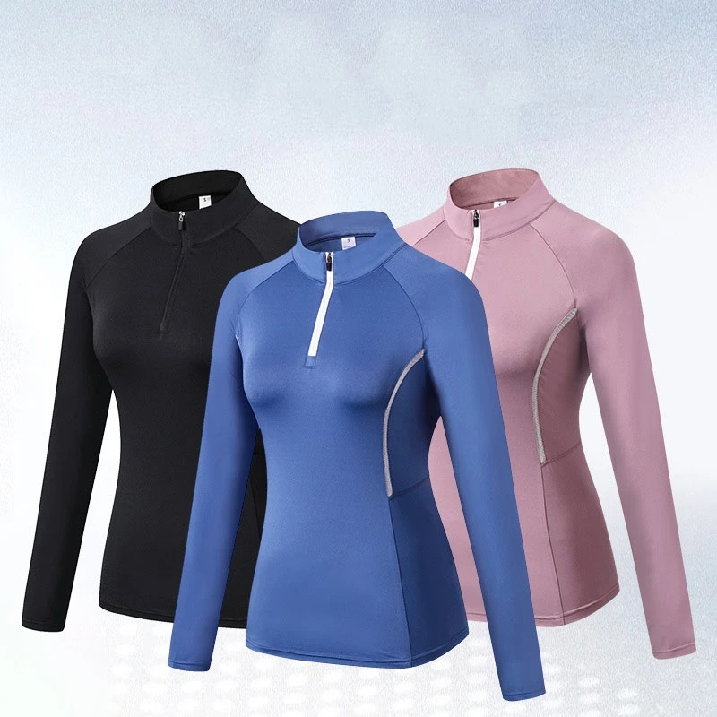 Рубашки Aipbunny для йоги на молнии спереди топы спортивная одежда футболка фитнеса