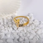 Индивидуальные Кольца с именем бабочки для женщин Золотые Регулируемые кольца из нержавеющей стали уникальные обручальные ювелирные изделия 2021 модные