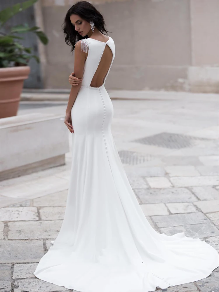 

BAZIIINGAAA Simple Wedding Dress Lace Little Beading Strapless Dress Luxury Wedding Gowns Bridal Can Be Washed Bride Dresses