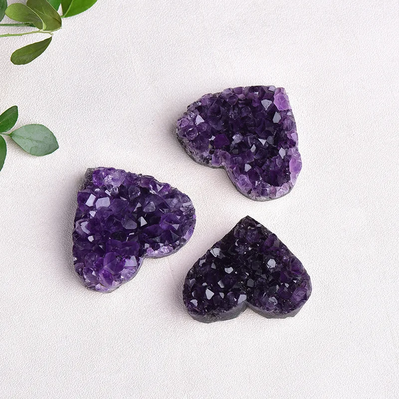 

Natural Uruguay Amethyst Cluster Amethyst Cave Love Heart-shaped Rough Stone Ore Ornamental Rough Stone Specimen