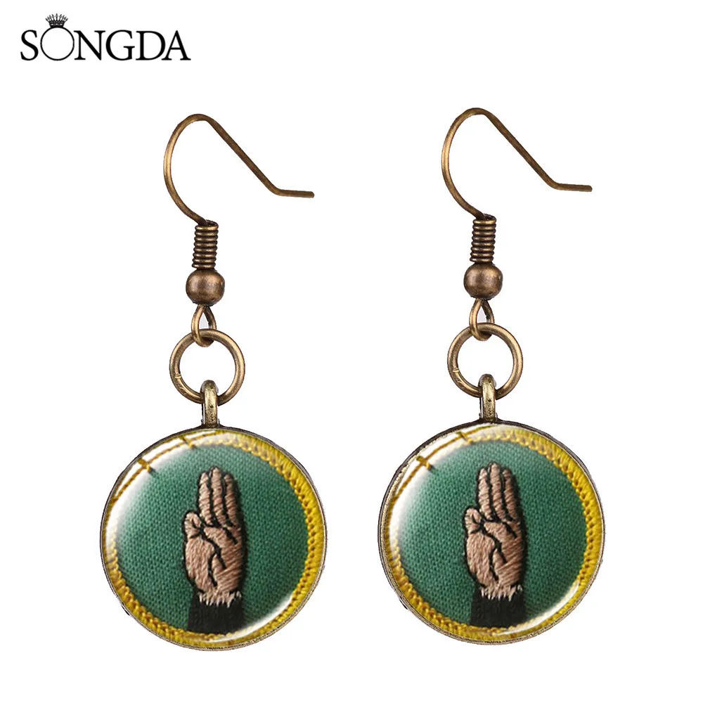 Шикарные серьги Крючки для девочек моутов подвески с круглым стеклом и кабошоном