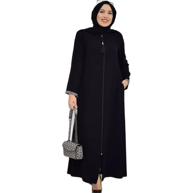 Abaya Дубай Турция мусульманский модный хиджаб платье кафтан мусульманская одежда макси платья для женщин Vestido Robe Musulman De ModeS562