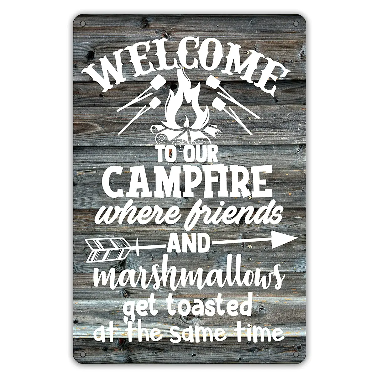 

Welcome to Our Campsite Metal Tin Sign Wall Farmhouse Rustic Camping Signs for Home Garage Men Cave Decor Camper Gifts