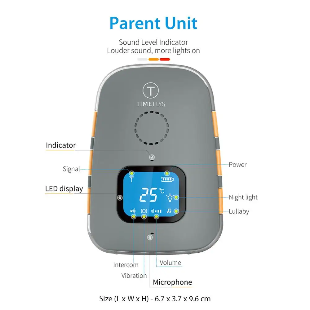 TimeFlys цифровой аудио Радионяня Корона температура вибрации колыбельные