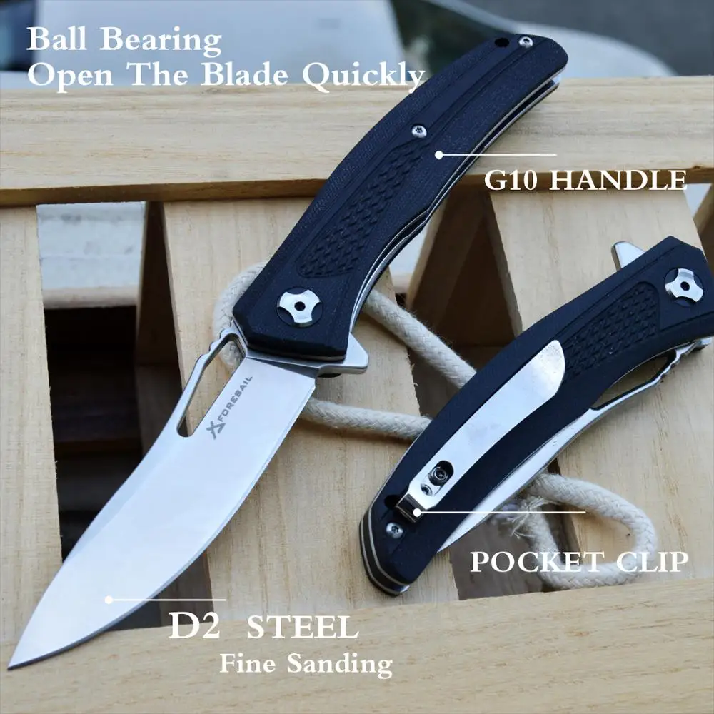 Новинка Карманный складной нож FORESAIL система лезвий D2 4 5in G10 рукоятка черный