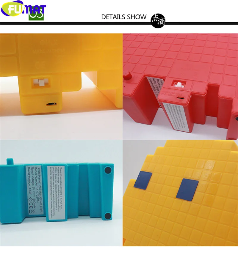 FUMAT мультфильм USB Pac-man игровой тематический цветной ночной Светильник СВЕТОДИОДНЫЙ призрак светильник s спальня детская комната праздник украшение дома ночной Светильник s