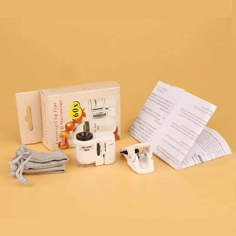 Цифровые микроскопы USB Microscopio 60X светодиодный сотовый телефон клип тип мобильного