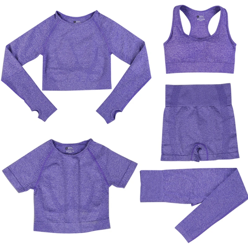 

Women Fitness Sport Yoga Suit Seamless Women Yoga Sets Long Sleeve Yoga Clothing Female Sport Gym Suits Wearutfit Sport Crop Top