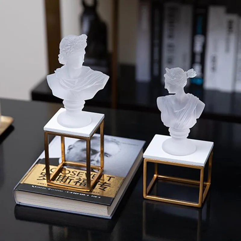 

Creative Resin Character sculpture Crafts Ornaments Apollo Venus Imitation Plaster Transparent Decor Christmas Gifts X4180