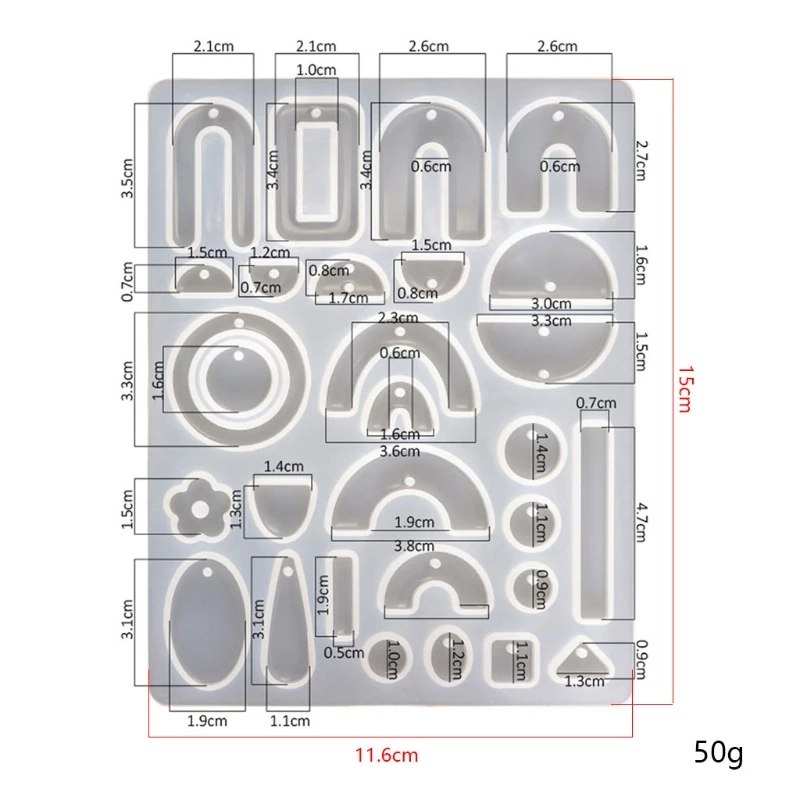 

Crystal Epoxy Resin Mold Earring Ear Pendant Casting Silicone Mould DIY Crafts Jewelry Making Tool