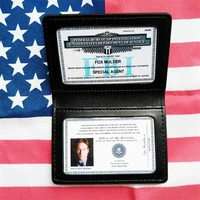 cosplay x files fox mulder leather case holder id card driving wallets holder gift cosplay collection props
