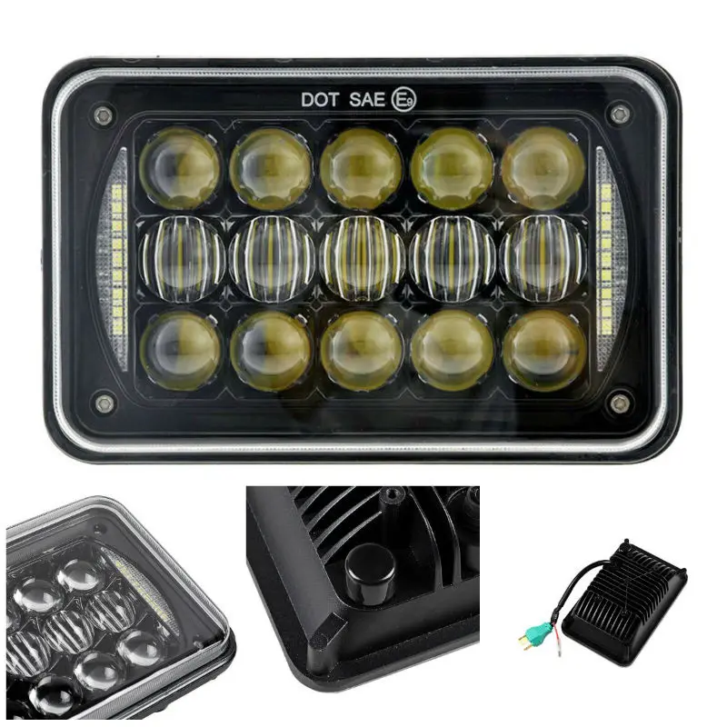 2018 DOT утвержден 60 Вт 4x6 дюймов светодиодный фары для автомобиля прямоугольный