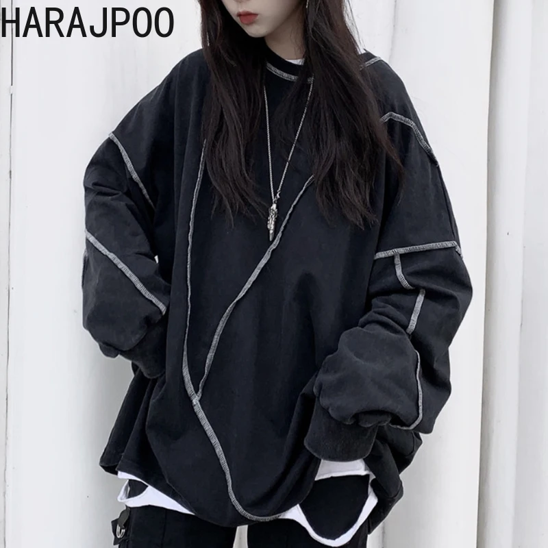 Женская толстовка Harajpoo 2021 Корейская Ins свободная Свободная куртка бойфренда для