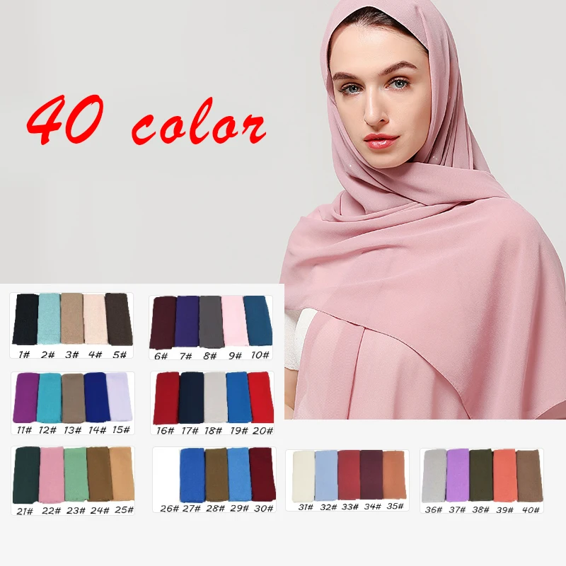 10 pcs/lot Wholesale Plain Bubble Chiffon Muslim Hijab Scarf Foulard Headband Scarfs Shawls Wraps Soft Bandana Scarves