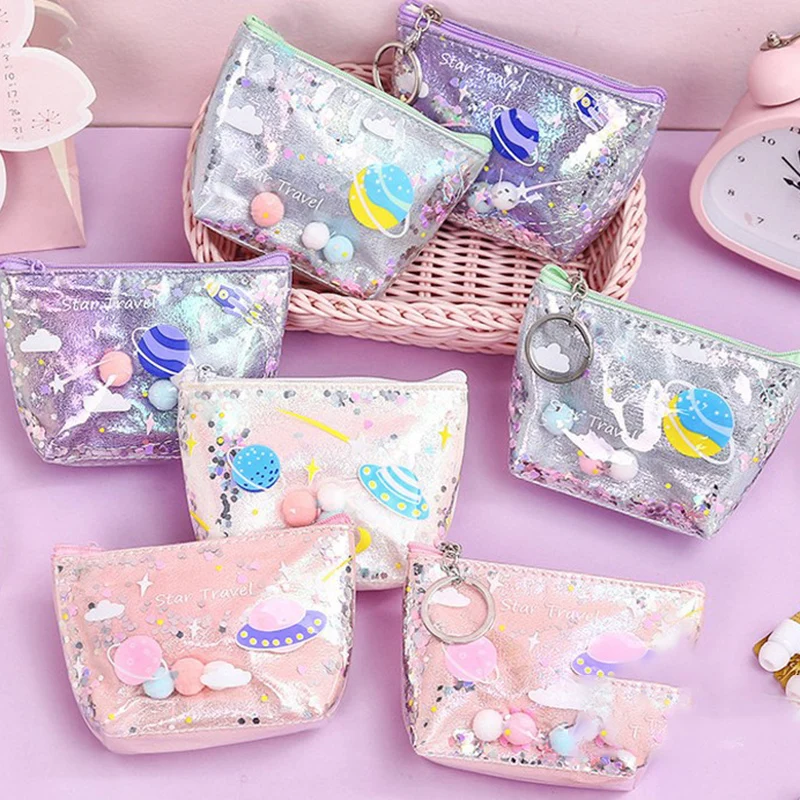 Милый чехол для карандашей со звездами блестящий лазерного макияжа большой