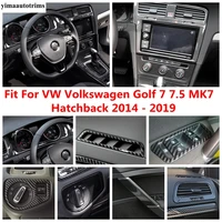 for vw volkswagen golf 7 7 5 mk7 hatchback 2014 2019 carbon fiber car dashboard air conditioner switch knob panel cover trim