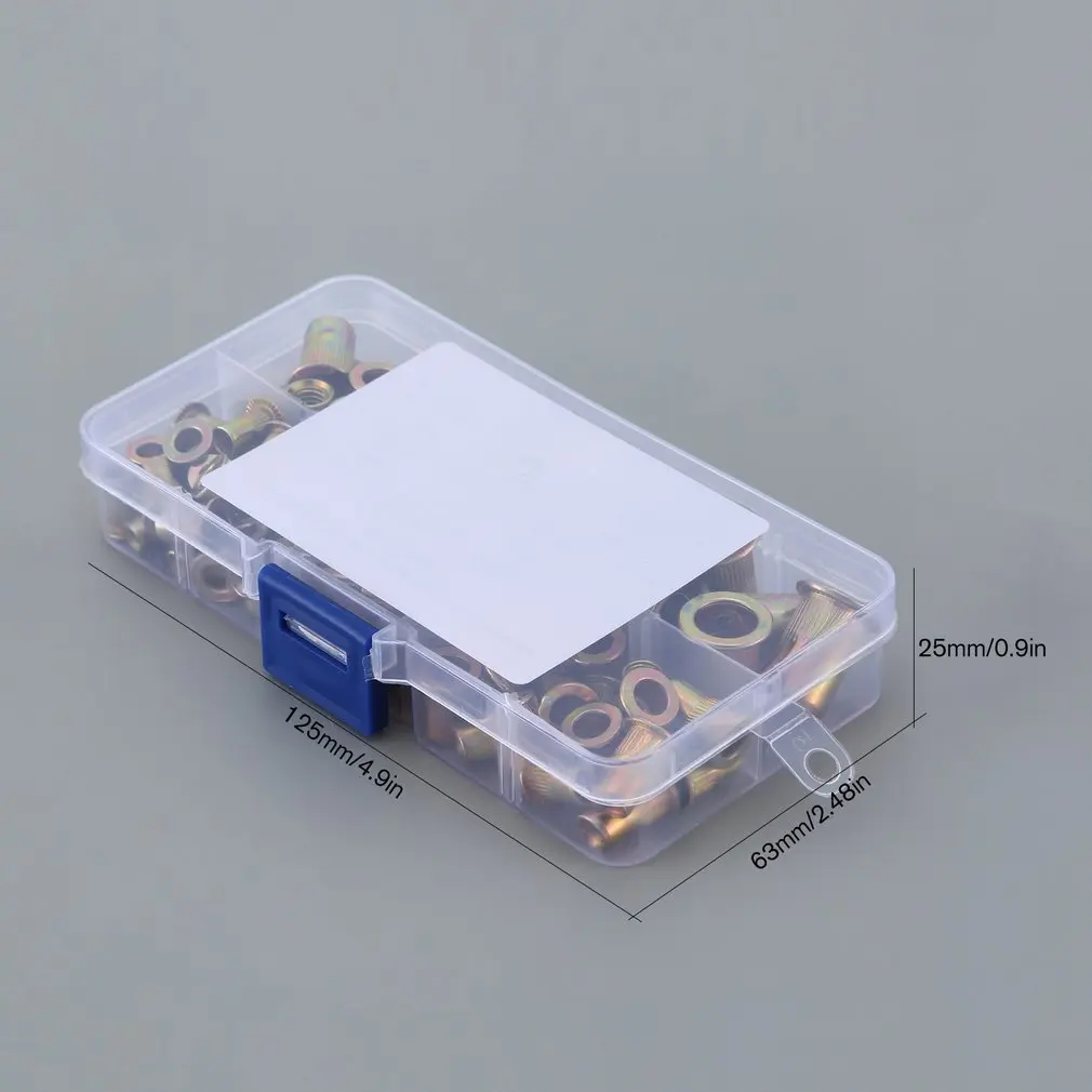 100 шт. оцинкованная сталь большой фланец заклёпки гайки вставка из нержавеющей