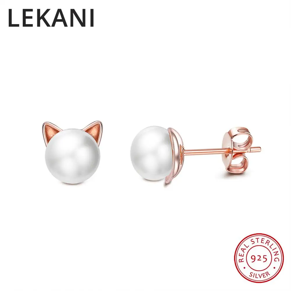 Женские серьги гвоздики из серебра 925 пробы с пресноводным