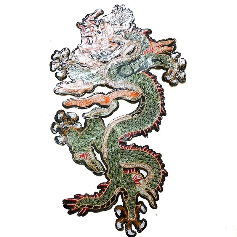 

New Arrival Exquisite Punk Style Chinese Qinglong Embroidery Patch Sew on Clothes Applique for DIY Clothing Accessory Patch