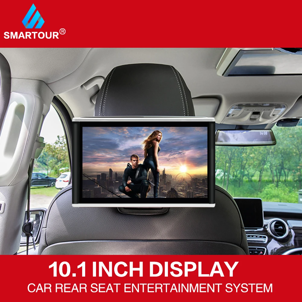 Автомобильный подголовник Smartour 10 1 дюйма Android 8 HD 1080P видео сенсорный экран Wi Fi