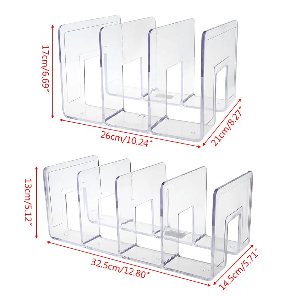 

Acrylic Transparent Multi-layer Bookend Decorative Book Shelf Home Room Office School Library Stationery Supplies Gifts