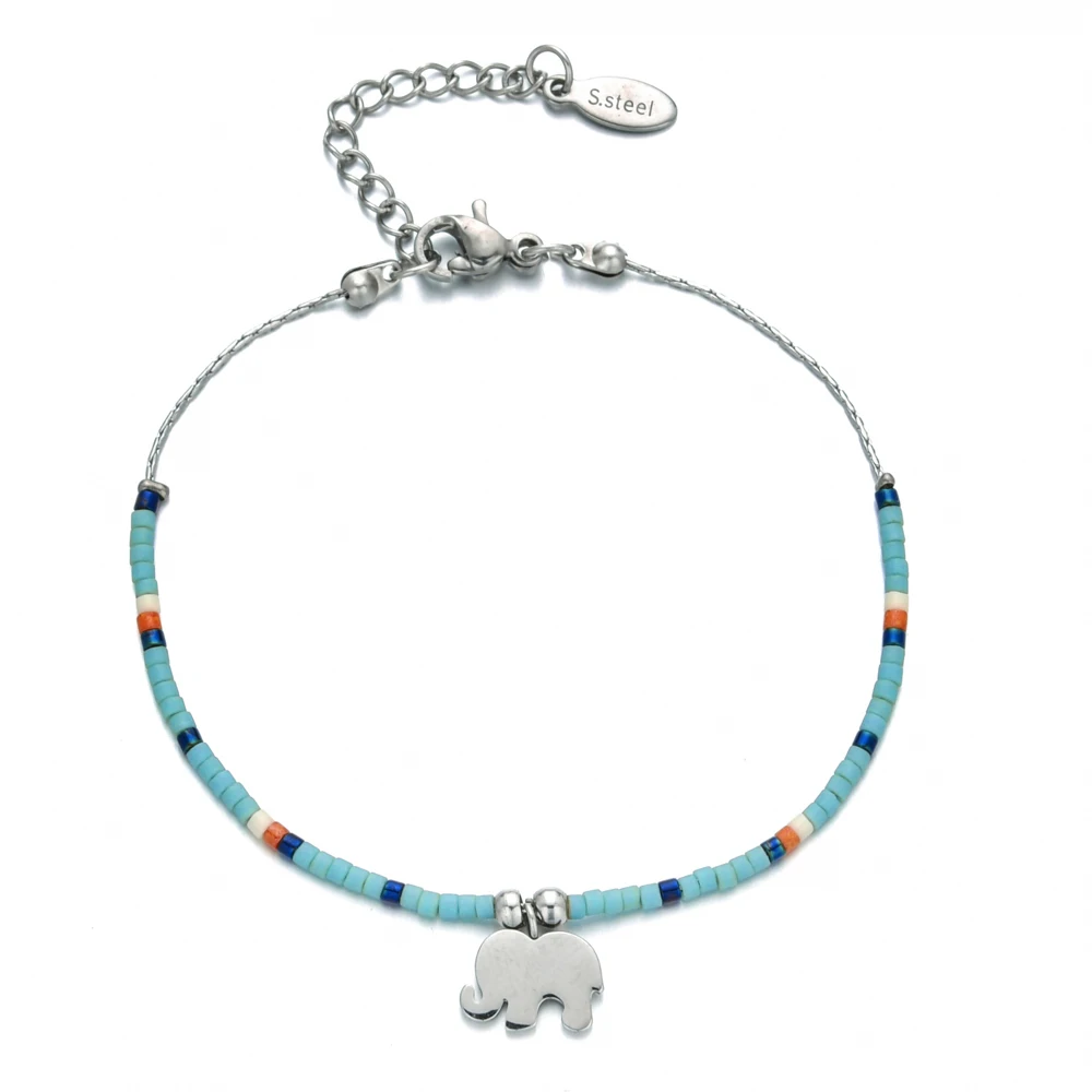 Изысканный браслет из нержавеющей стали женский с подвесками семян модные