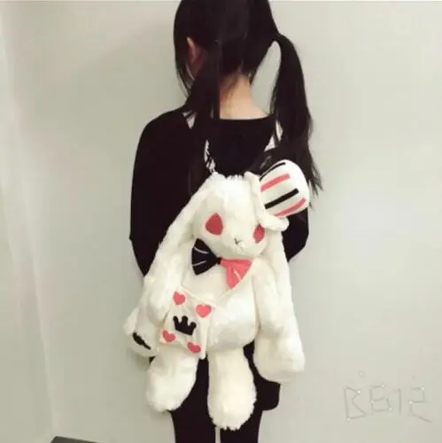 Lolita Rabbit Plush Doll Toy Backpack Shoulder Bag Alice Cos Gift Customized