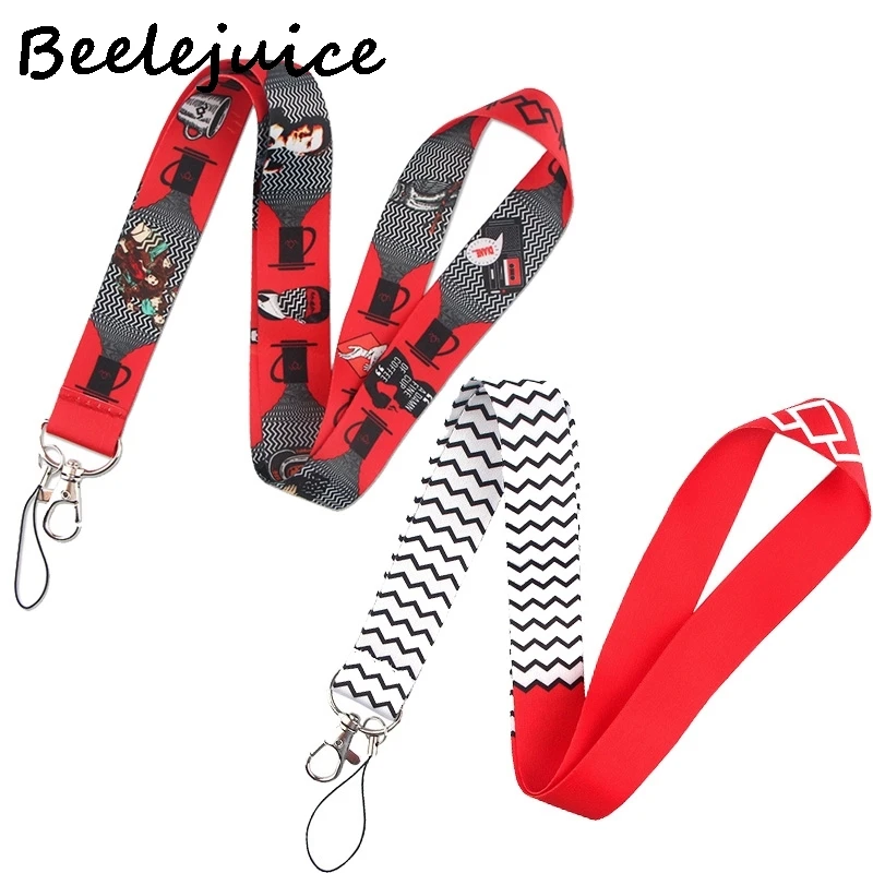 

24pcs Twin Peaks Classical Style Lanyard For keys The 90s Phone Working Badge Holder Neck Straps Phone Hang Ropes webbing ribbon