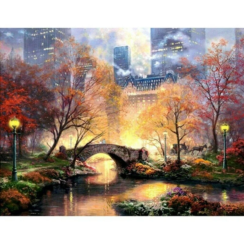 5D алмазная картина полная дрель вышивка крестиком наборы городской парк