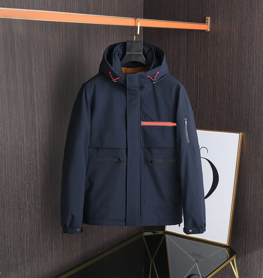 

2021 men's autumn/winter new down jacket waterproof fabric soft and comfortable 90% white duck down men's hooded coat atmosphere