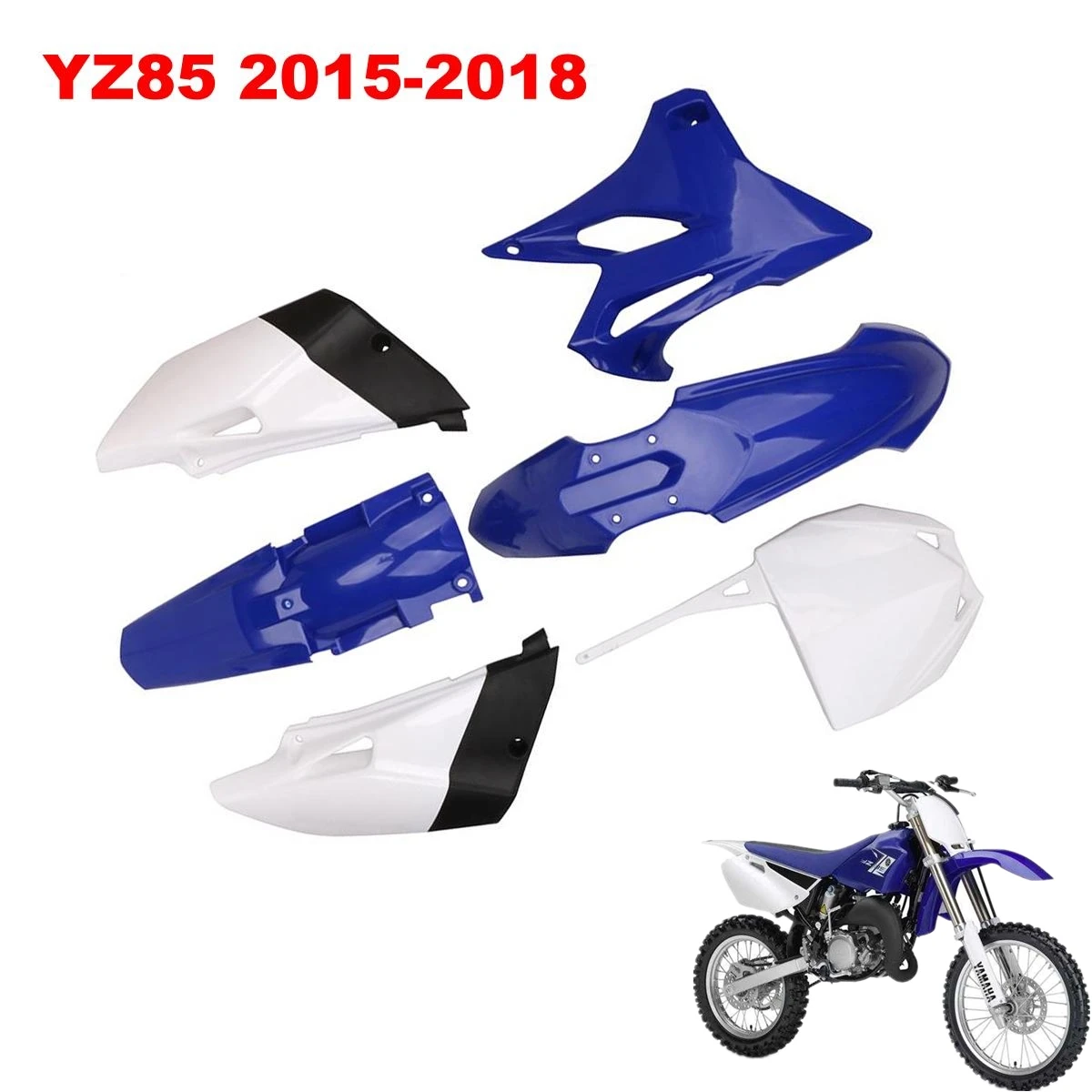 Motorcycle Plastic Fairing Fenders Number Plate Shrouds Side Panels For Yamaha YZ85 YZ 85 2015 2016 2017 2018 15 16 17 18