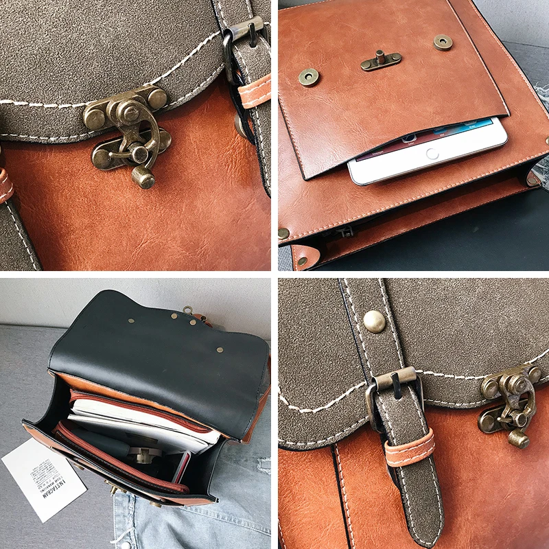 

Vintage Pu Leather Women Backpack Preppy Style Backpacks Fashion School Bag College Girl Backpack Shoulder Bags Mochila Feminina