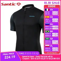santic men cycling jersey summer short sleeve mtb bike shirts full zipper breathable road bicycle sports clothing asian size