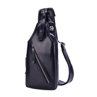 4pcs lot usb charging chest bag for men small messenger bags male pu leather chest pack crossbody shoulder sling bag
