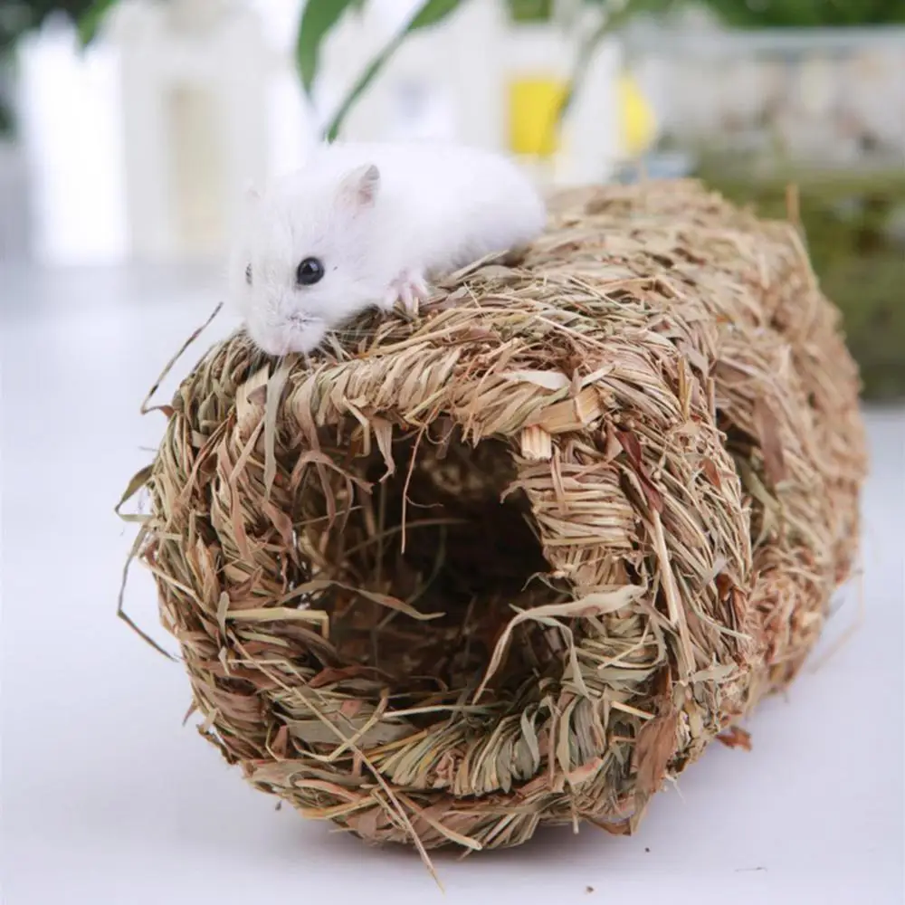 

Small Tunnel Straw Grass Pet Rabbit Hamster Guinea Pig Cage Nest House Chew Bed Tunnel