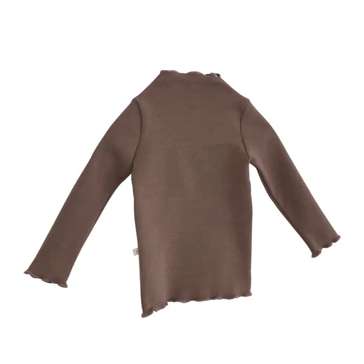 

2021 Spring New Baby Girl Solid Color Bottoming T-shirt Girls Tee Children's Long-sleeved Cotton Blouse Shirt Tops