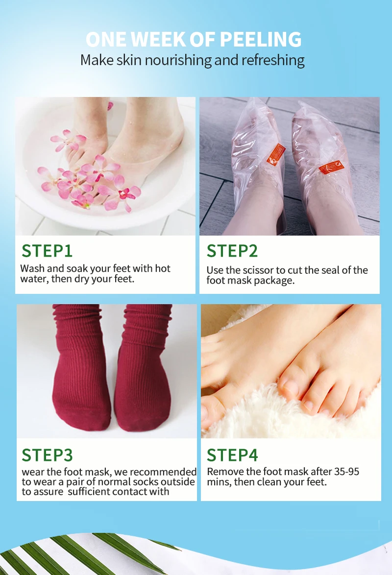 

EFERO 32pairs Exfoliating Foot Peeling Mask Whitening Dead Skin Callueses Foot Care Socks for Pedicure Socks Feet Mask Patch