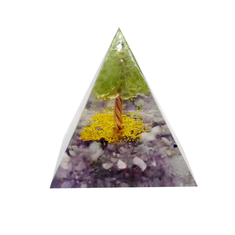 

Healing Crystals for Protection Meditation Yoga Energy Generator Figurines Miniatures Orgonite Tree of Life Peridot Pyramid
