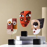 creative face art statue sculpture resin crafts figurine abstract for living room ornament home office desktop decoration gift