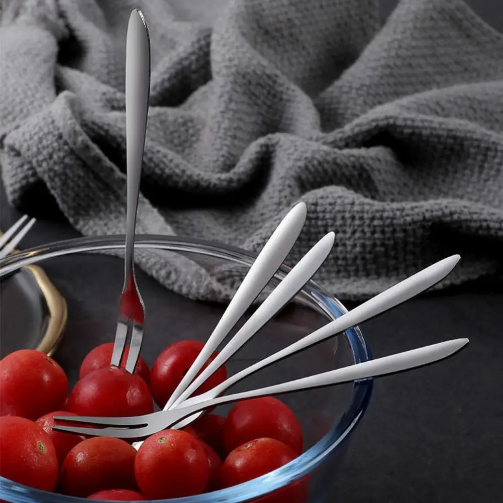 

1pc New Pieces Steel West Tableware Fruit Fork Sign Small Fork Cake Dessert Fruit Fork Kitchen Accessory Travel Picnic