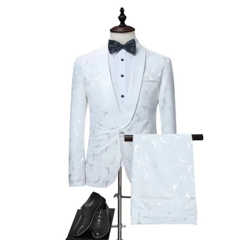 Men's casual suit white one button blazers wedding dress ropa hombre traje vestido de noiva костюм trajes robe de mariée ternos