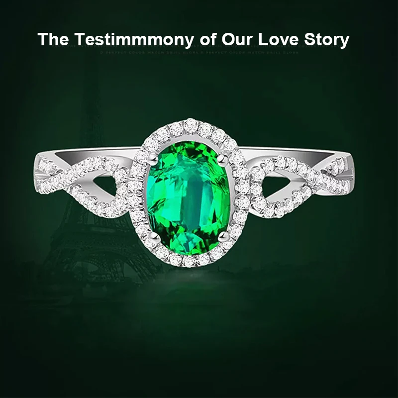 

Женское кольцо из серебра 925 пробы с изумрудом