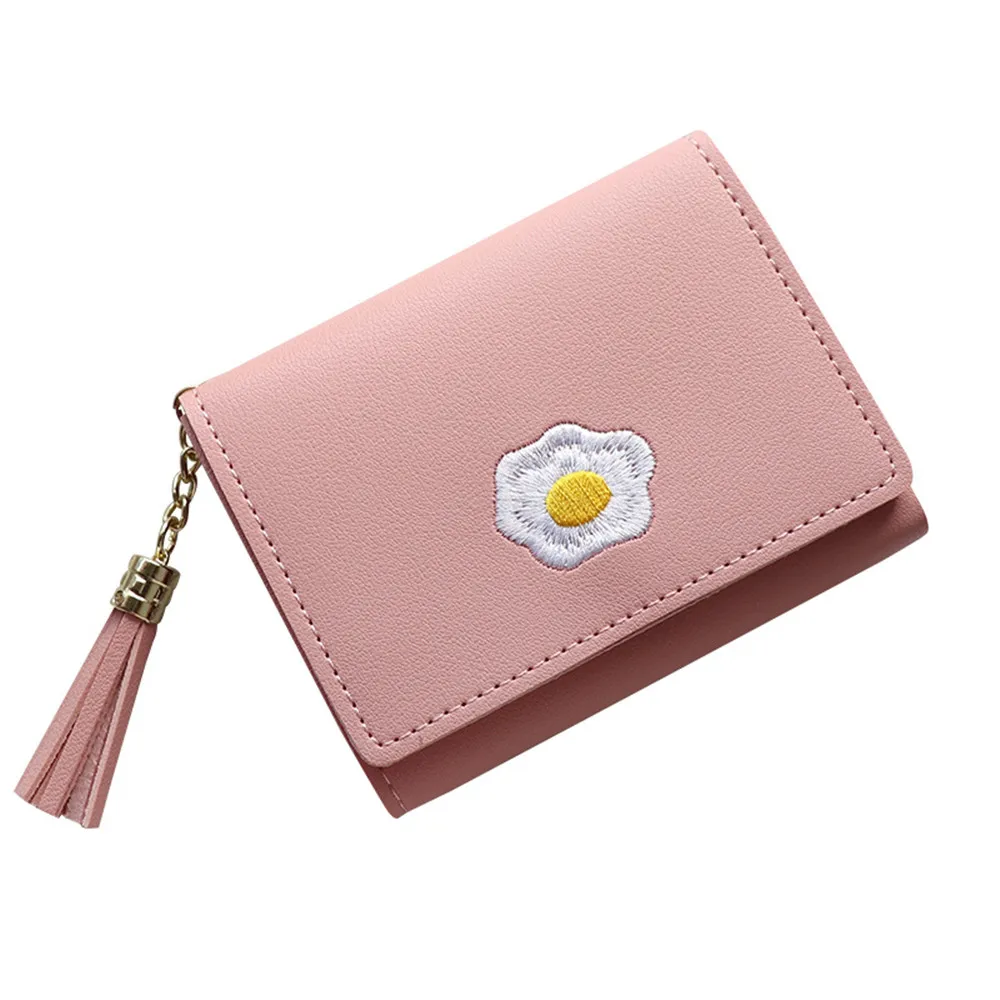 

1 Pc Women Cartoon Short Wallet Leather Fried Egg Cute Wallets Purse Card Holder Lady Female Fashion Short Coin Purse