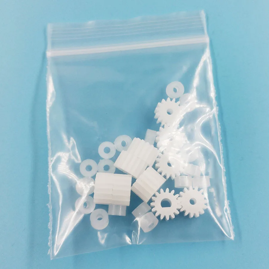 

Mixed 15 Teeth Gears and 2mm Shaft Sleeves 26PCS 152A x8 + 153D x2 + 2A Ring x16PCS 1000bags